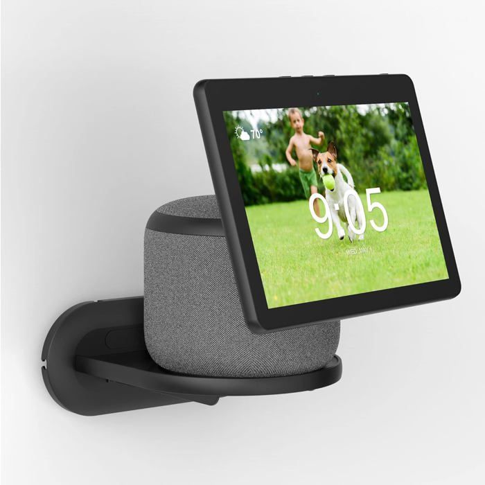 Support Mural Pour Google Nest Hub/Show 5 - Noir - Gain De Place Et Gestion Câbles