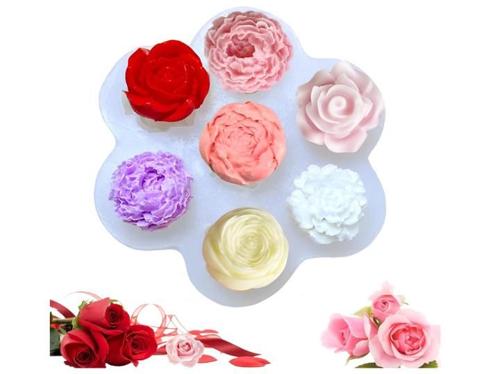 MOULE A MODELER,Crown--Porte bougie Lotus 3D, moule en Silicone, résine époxy, supports de