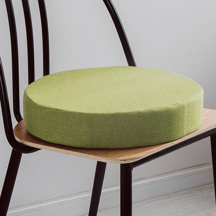 Coussin de chaise rond - AIMOONSA - 45 x 45 x 8 cm - Vert haricot - Housse amovible - Antidérapant