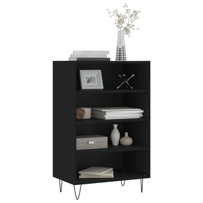 HOT Ventes Buffet haut - Armoire haute de salon - noir 57x35x90 cm - bois dingénierie @542
