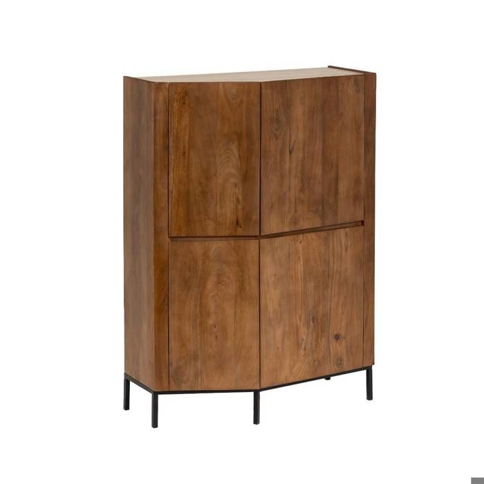 Buffet haut en bois de manguier et travertin Azure