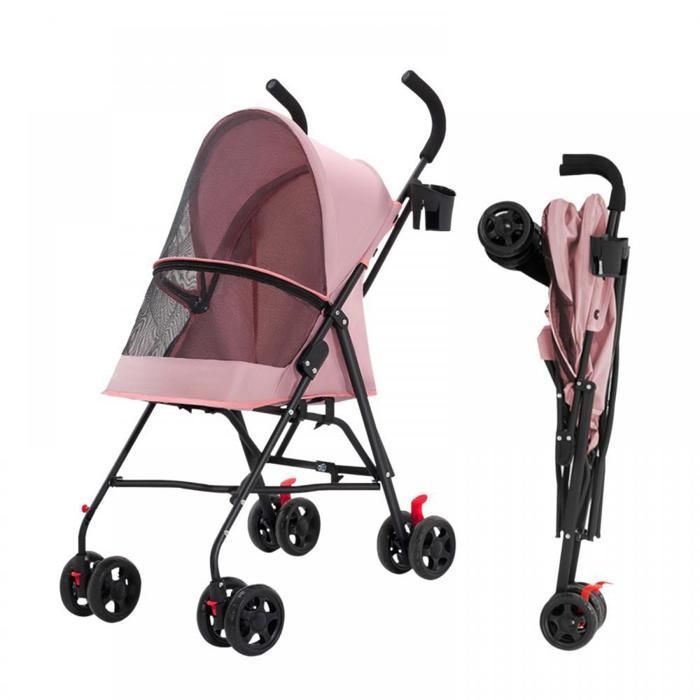 Comparer les prix de B.LIVEM Poussette Pliable Animaux Chariot Pliant Chien Chat Porte-Gobelet Inclus Poussette de Voyage Portable pour Animaux