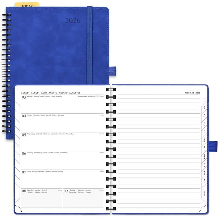 POPRUN 2026 Agenda (Tamaño Grande 26,5 X 21,5cm), Planificador 2026