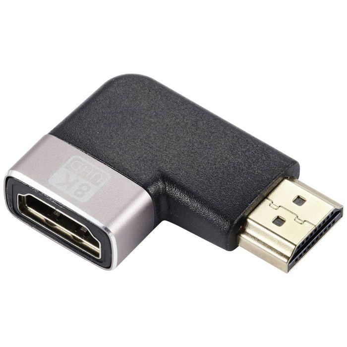 Adaptateur HDMI coudé - SPEAKA PROFESSIONAL - 1 x HDMI mâle - 1 x HDMI femelle - 8K @ 60 Hz - 4K UHD - Plaqué or