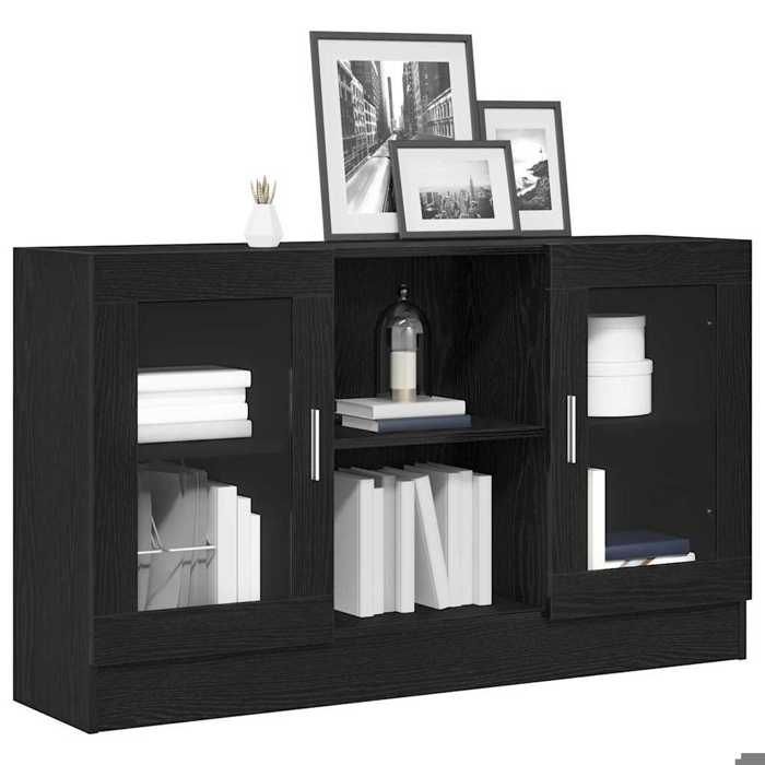 Elégant Buffet - Noir Chêne - 120x305x70 cm - boi - MODERNE Buffet - Chêne noir - 120x305x70 cm Bois dingénierie 61495