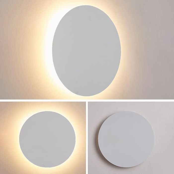 Applique murale LED ronde - PZCC - Modèle PZCC - Interrupteur tactile - Ø 18 cm - Lumière tricolore