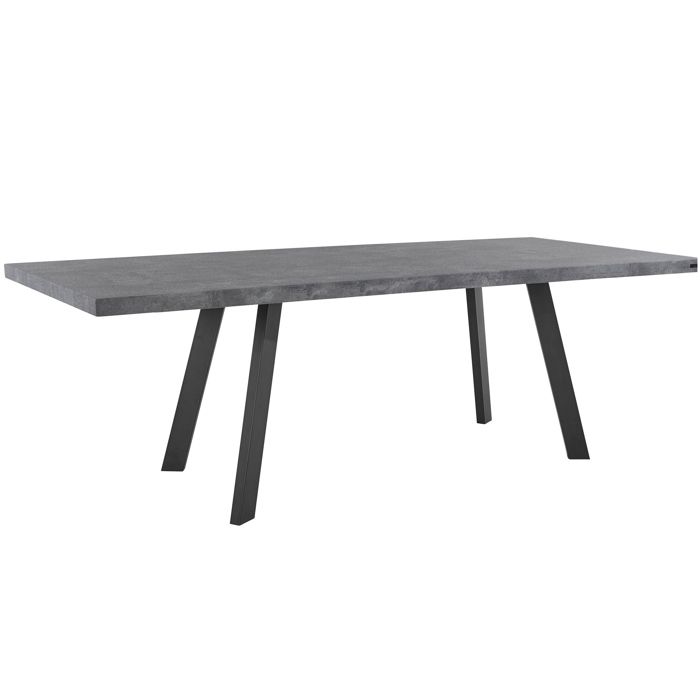 Lauge-table à Manger En Effet Béton Noir 8 Personnes L160