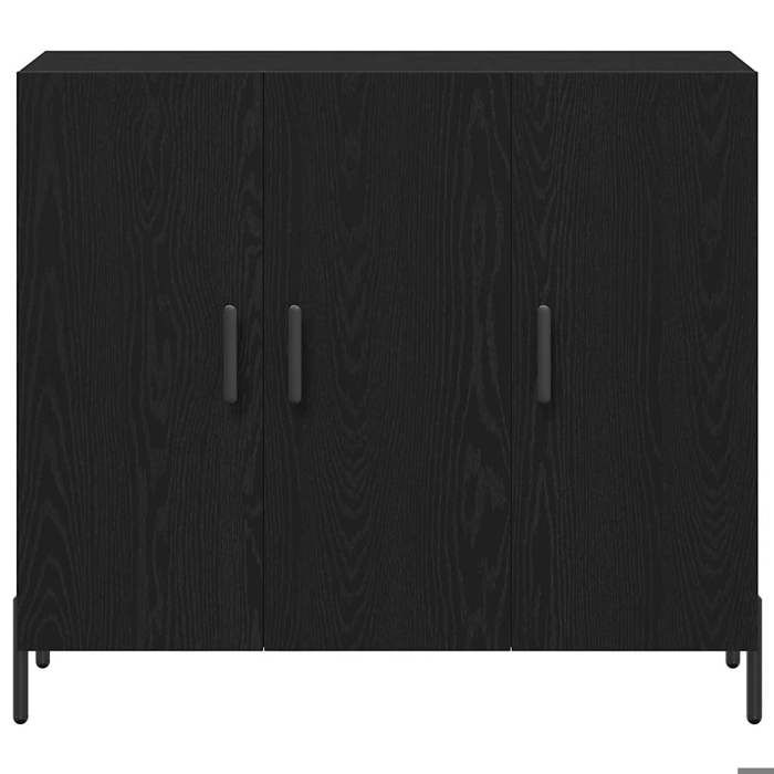 NEUF Commode salon - Armoire polyvalente éléganteBuffet Enfilade Chêne noir 90 x 34 x 80cm Bois dingénierie FR00_44413387764