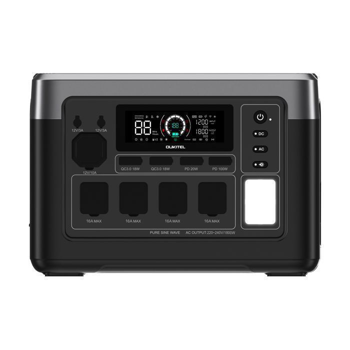 Centrale Électrique Portable - OUKITEL - P1000 Plus - 1024Wh - 1800W-Générateur solaire UPS 8 ms