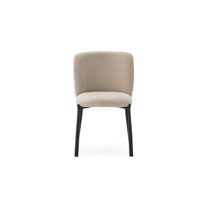 TILO - Lot de 2 chaises pieds en métal noir - Beige TILO - Lot de 2 chaises pieds en métal noir - Beige