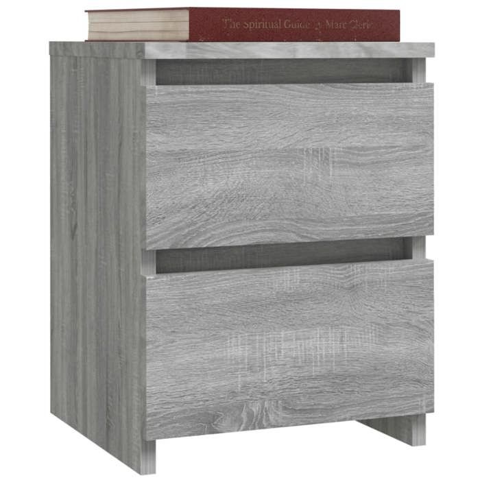 Table de chevet grise Sonoma 30x30x40 cm en bois composite_2 ans garantie_38942