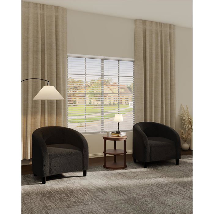 Lot de 2 chaises dappoint pour chambre à coucher fauteuil à boucle en tonneau fauteuil club Sherpa salle de lecture (gris foncé)