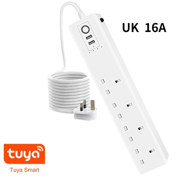 TUYA Royaume-Uni-Zigbee-Multiprise intelligente Tuya EU, US, UK, JP, 4  prises AC, 2 extensions USB, Alexa, Go