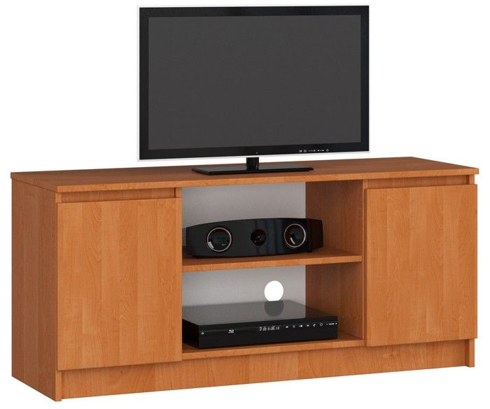 akord meuble tv pour salon aulne 120 cm (2) portes couleur aulne mat, 2 étagères - 120x40x55 cm