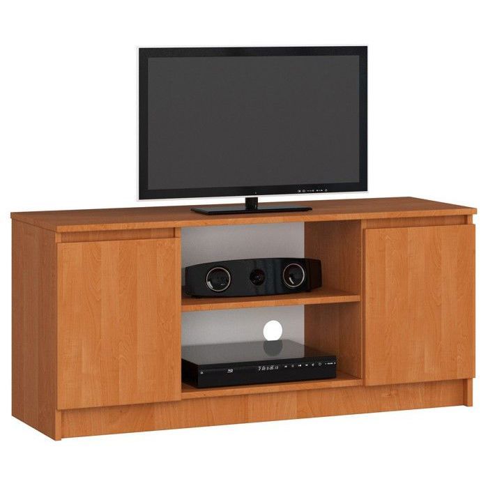 AKORD Meuble TV pour salon Aulne 120 cm (2) portes couleur Aulne mat 2 étagères - 120x40x55 cm
