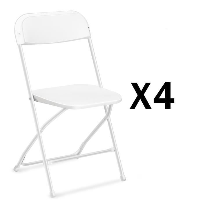 Chaises pliantes de jardin paquet de 4 réunions fêtes mariages blanc Chaises pliantes de jardin paquet de 4 réunions fêtes mariages blanc