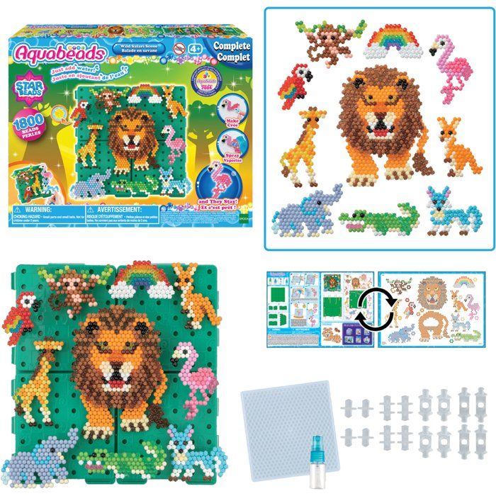 Coffret Perles À Repasser Aquabeads 31968 – Balade En Savane, 1000 Perles Incluses
