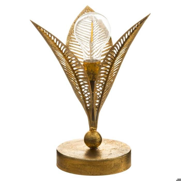 Lampe LED Feuille doré H25cm - Atmosphera Créateur dintérieur