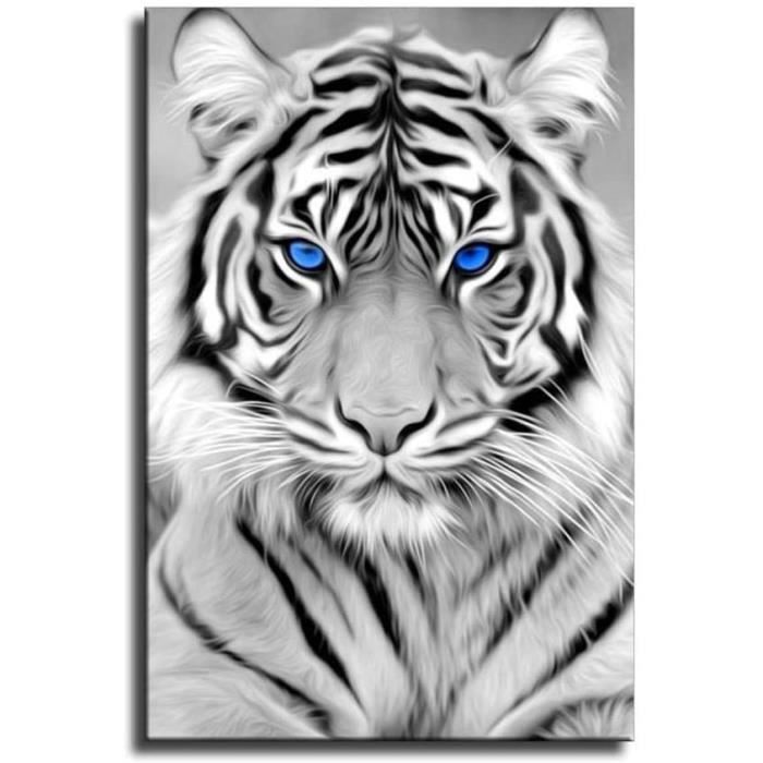 Poster animal, bébé tigre et papa, peinture sur toile, décoration murale, salon, chambre à coucher, 20 x 30 cm