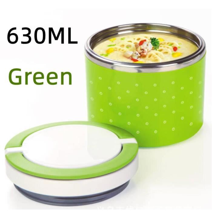 Boîte Repas Isotherme 630 Ml En Acier Inoxydable - Garde Au Chaud 2-3h, étanche, Pour école/bureau