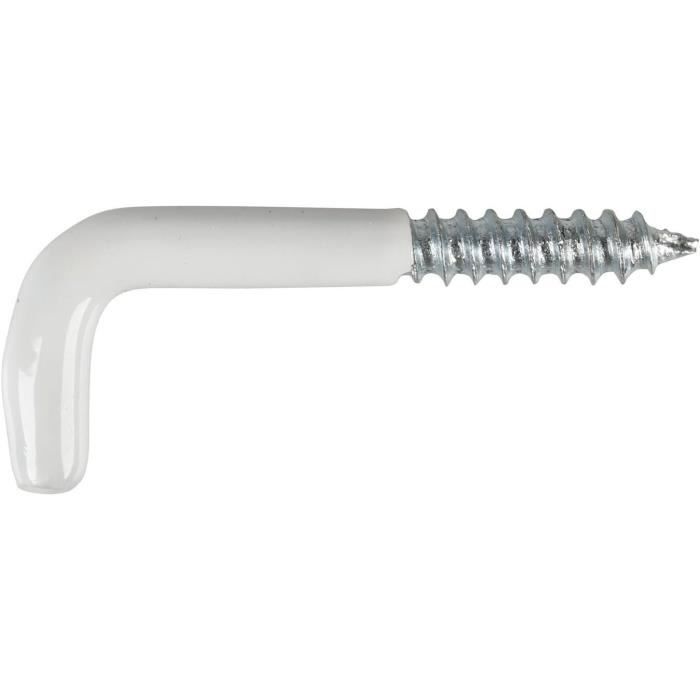 Suki 6175047 Crochets à Vis Acier Plastifié Blanc 40 X 3,0 18