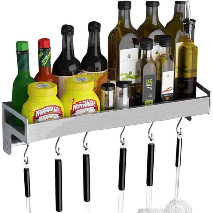 TDSYDS Étagère Rangement Épices Cuisine 40x9.5x7CM - Etagere Murale Sans Percer, Installation Facile Et Sans Trous