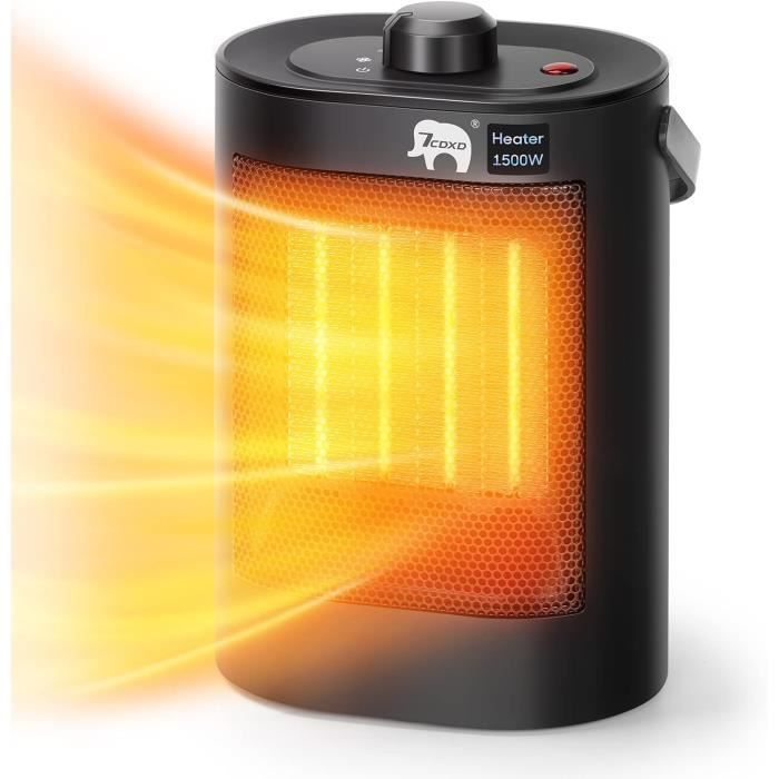Chauffage Soufflant 1500W Économique – Céramique PTC, Silencieux, Idéal Pour Chambre Et Bureau