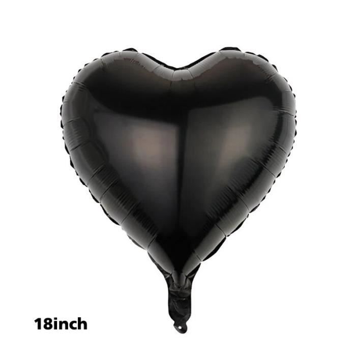 Ballon Alu Coeur Noir 18 ou 48cm