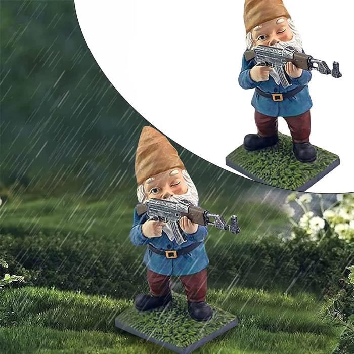 Nain De Jardin Résine 14cm - Déco Extérieur Drôle - Cadeau Original