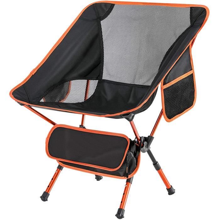 Chaises de camping pliantes Chaise dextérieur confortable Compact Ultra Léger Moon Leisure Chaise pour camping randonnée Voyage chasse pêche 22L x 14W x 26H）