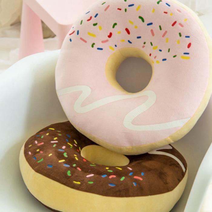 Nouvelle Coussin Oreiller denfant Jouet poupée en forme de Donut Le dessert Decor de Chambre et les jardins denfants rose