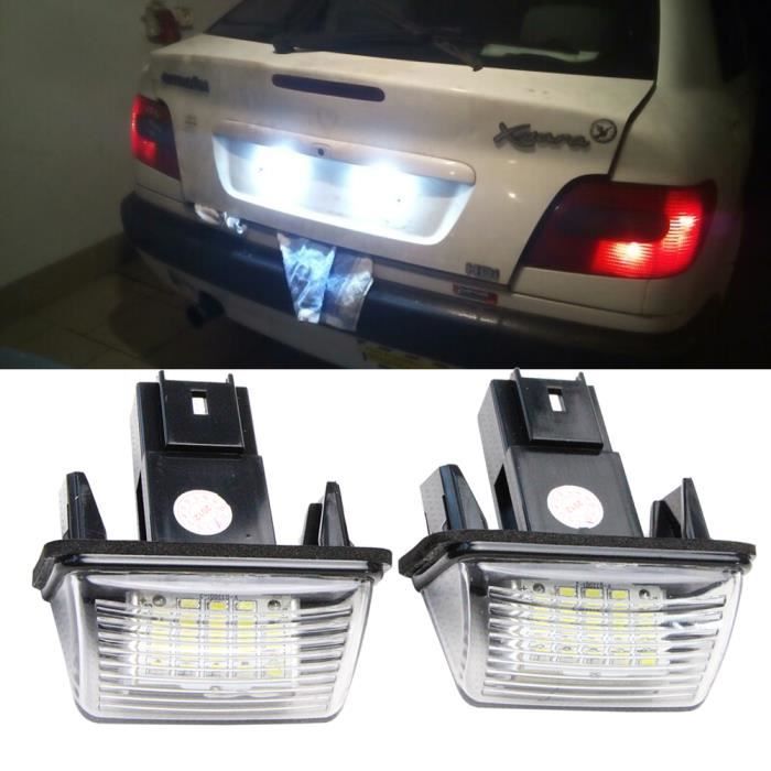 2 LED ECLAIRAGE DE PLAQUE D/'IMMATRICULATION ARRIERE FEUX CITROEN XSARA PICASSO
