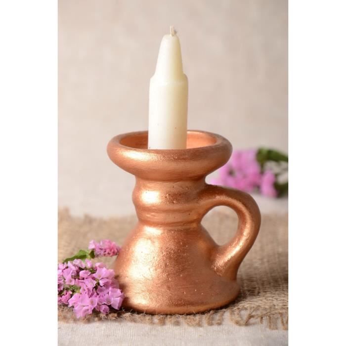 Petit Porte Bougie En Ceramique Peint Fait Main Pour Une Bougie Decoration Cdiscount Maison