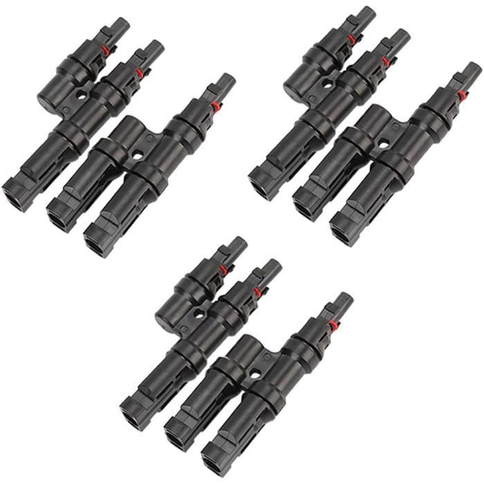 Connecteur Solaire T Type 3 Branche MFFF/FMMM - Paire Professionnelle Pour Panneaux Photovoltaïques