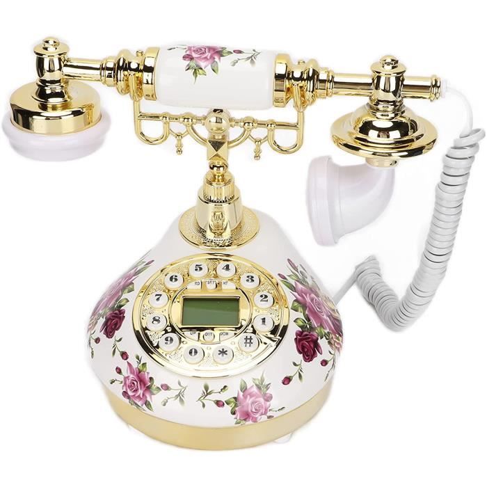 Combiné Téléphone Rétro Avec Prise Type C - Microphone Intégré Pour Appels Mains Libres - Design Vintage Bureau Maison 20x6x3 Cm