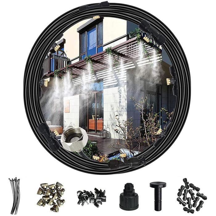 Kit Refroidissement Terrasse Jardin Kit Brumisation Extérieur DIY - Pompe 12V 60W - Rafraîchissement Terrasse/jardin - 5 Options Brumisateur Avec Pompe