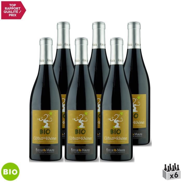 Côtes du Rhône Rouge 2021 Bio Lot de 6x75cl Rocca Maura Les