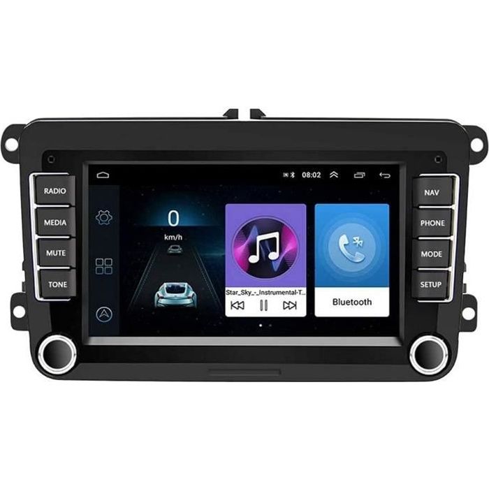 CAMECHO Android 10.0 Autoradio pour VW Golf 5 Golf 6 Skoda Seat 7 Pouces Ecran Tactile Autoradio Navigation GPS WiFi Radio Vo