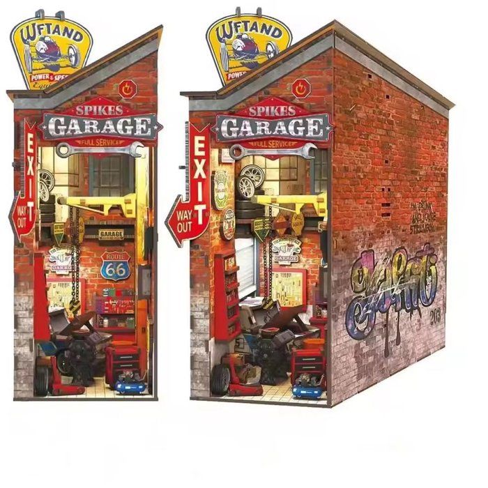 Book Nook - Kit DIY à construire Maquette 3D Serre Livre - Garage vintage Nookland - 10 x 19 x 29 cm