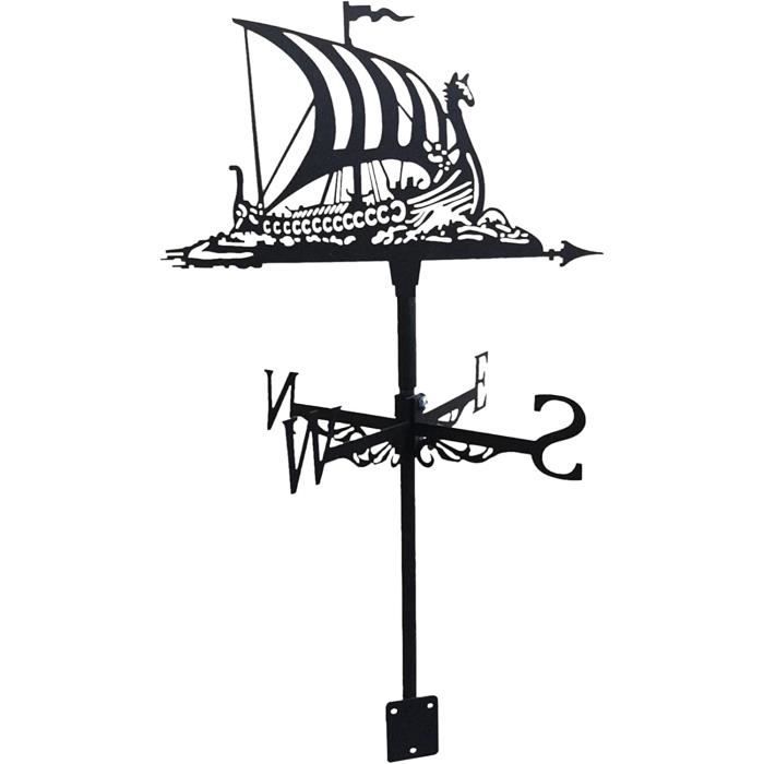 Girouette Avion En Métal Artisanale – Décoration Jardin, Terrasse, Pelouse – Grand Modèle 80 Cm