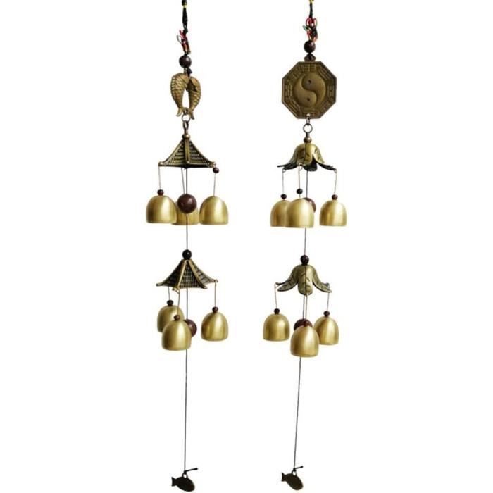 Carillons à Vent Extérieur 60cm - Son Apaisant Naturel - Décoration Jardin Et Dissuasif Oiseaux