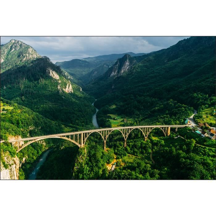 papier peint 3D personnalsé paysage zen petit pont sur la rivière