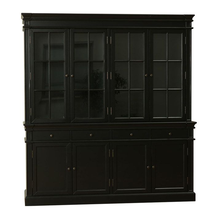 Dynamic24 Vaisselier / Buffet Amaretta Maison Antique Patiné Noir Peints Dynamic24 Vaisselier / Buffet Amaretta Maison Antique Patiné Noir Peints