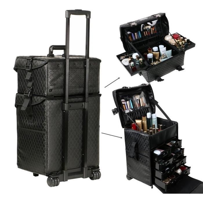 Malayas®2 en 1 Valise Maquillage Professionnel Beauty Case Trolley Malette  Maquillage Trolley Roulettes Multi Compartiments Cuir - Cdiscount Bagagerie  - Maroquinerie
