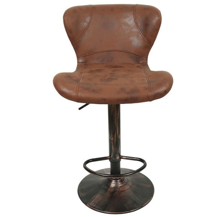 huhu lot de 2, chaise de bar de style industriel, résistante aux taches et à l'usure, marron.