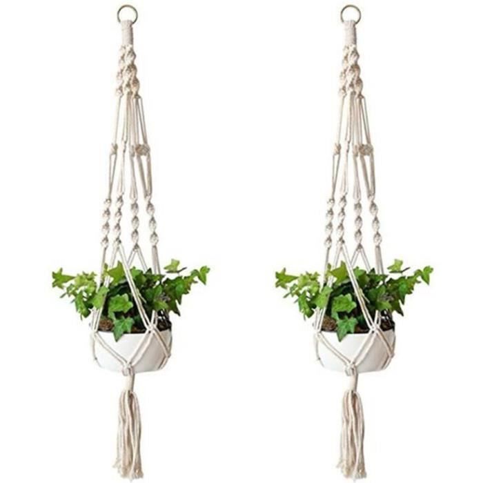 Yardenfun Lot de 4 paniers de fleurs à suspendre pour intérieur et plantes d'intérieur