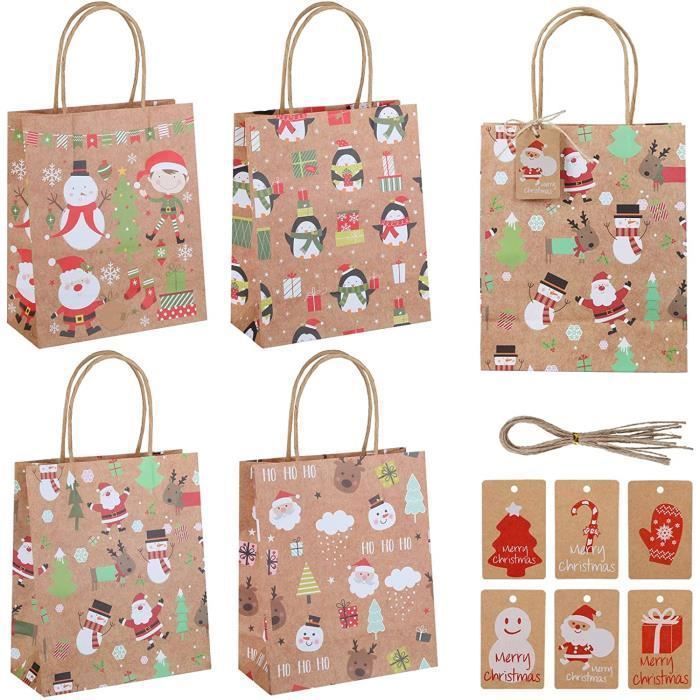 Sacs Cadeaux En Papier Kraft Avec Poignée - Lot De 12 - Motif Papillon - Pour Anniversaire Enfant, Fête Thématique