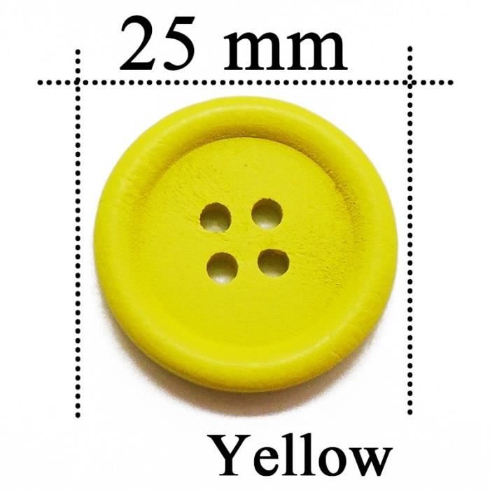 50 Boutons Ronds En Bois 20 Mm/25 Mm 2 Trous En Jaune Tournesol Pour Le Scrapbooking DIY, Couture Décorative, Fabrication De Boutons - France
