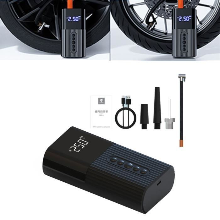 Gonfleur De Pneu Compresseur D’air Portable Sans Fil, Pompe à Air Pour Pneus De Voiture 150 Psi Mini Pompe A Velo Avec Lumiere Led 97294503