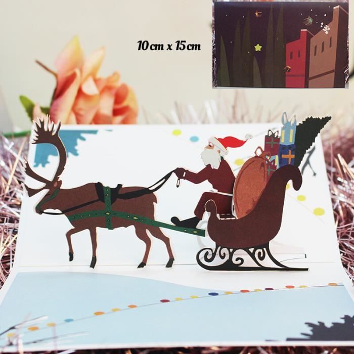 Cartes De Noël 3D Avec Lumière Et Musique, Carte De Noel De Pop Up En Papier